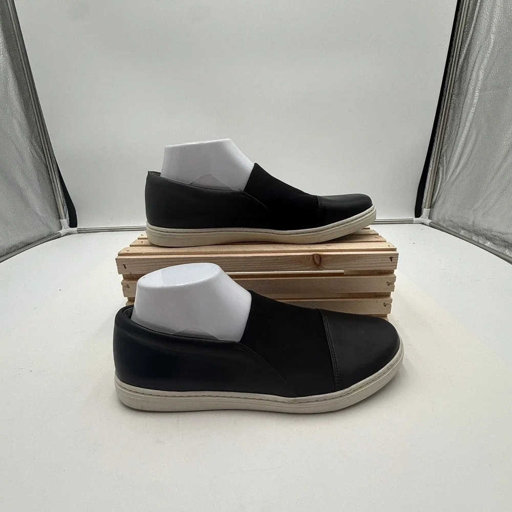 Via Spiga Sneakers Raine Leather Cap Toe Black Womens Size 9M
